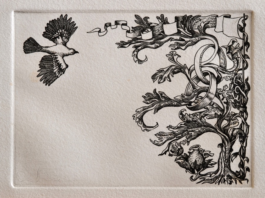 Dove and Rings Engraving