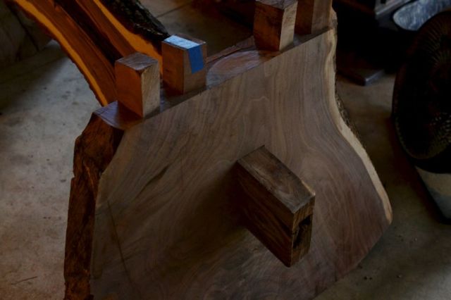 Oak and Walnut Table build07