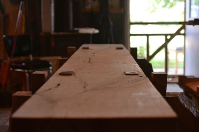 Oak and Walnut Table build15