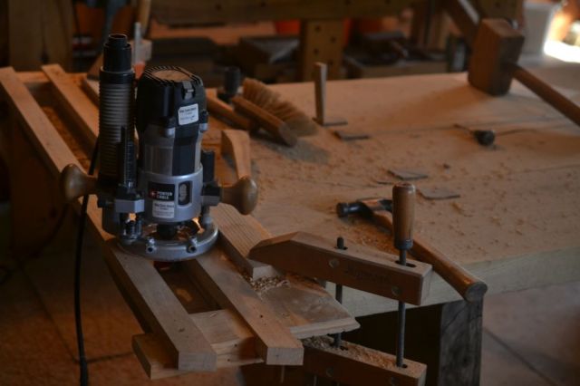 Oak and Walnut Table build23